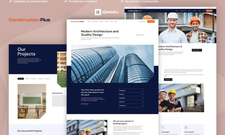 Construction Plus - Construction Elementor Template Kit