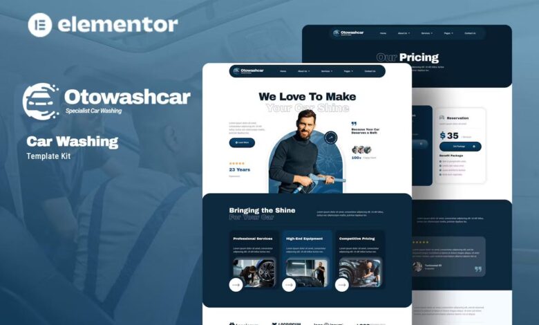 Otowash – Car Washing & Cleaning Services Elementor Template Kit