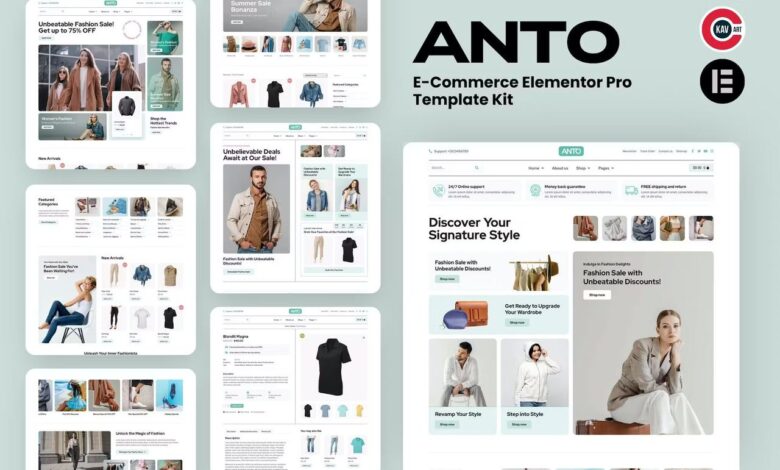 Anto - E-Commerce Elementor Pro Template Kit